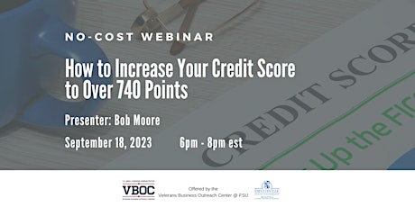 How to Increase Your Credit Score to Over 740 Points Webinar primary image