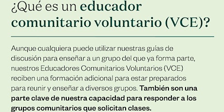 Saprea capacitación de educadores comunitarios voluntarios