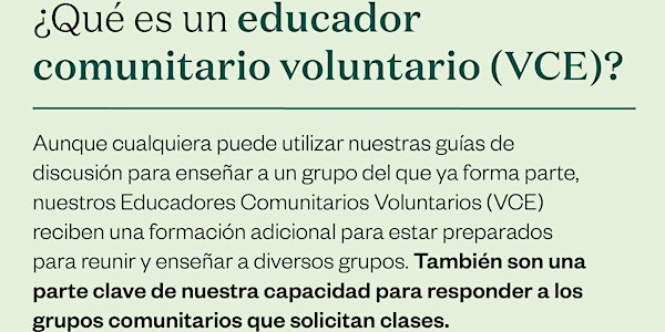 Saprea capacitación de educadores comunitarios voluntarios