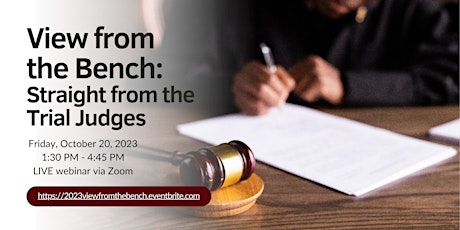 View from the Bench: Straight from the Trial Judges - LIVE Zoom Webinar primary image