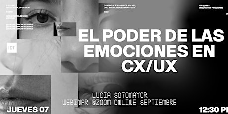 Imagem principal do evento Webinar | El poder de las emociones en CX/UX | Lucía Sotomayor