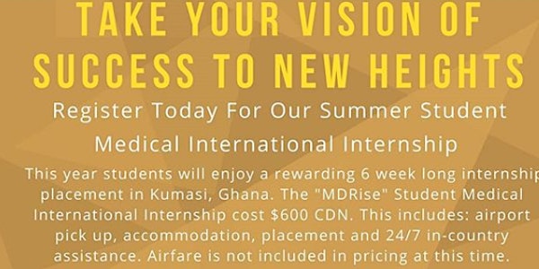 MD RISE SUMMER MEDICAL INTERNATIONAL INTERNSHIP FOR STUDENTS MAY/JULY 2019