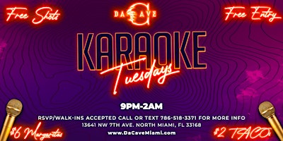 Imagem principal do evento KARAOKE TUESDAYS  @DACAVEMIAMI