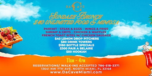 SUNDAZE BRUNCH AT DA CAVE MIAMI primary image