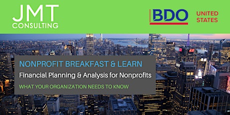 Nonprofit Financial Planning and Analysis Breakfast with JMT Consulting primary image