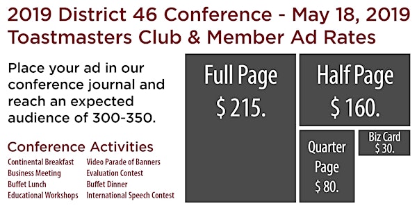 2019 District 46 Conference Program Advertising  