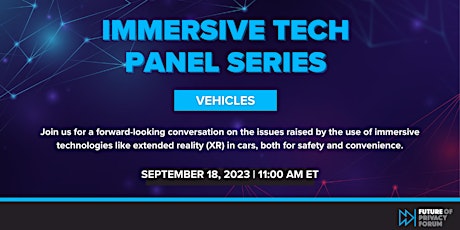 Immersive Tech Panel Series: Vehicles  primärbild