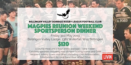 Bellingen Valley Dorrigo Rugby League Football Club Sportsperson Dinner primary image