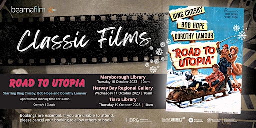 Classic Film - Road to Utopia - Maryborough Library  primärbild
