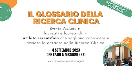 Immagine principale di Training Gratuito "Il Glossario della Ricerca Clinica" 