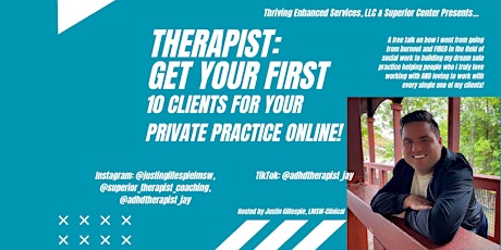 Primaire afbeelding van Therapists: Get Your First 10 Clients For Your Private Practice Online!