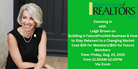 Hauptbild für Zooming In with Leigh Brown on Building  A Futureproofed Business