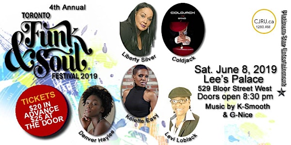 Toronto Funk and Soul Festival - Saturday June 8, 2019 at Lee's Palace
