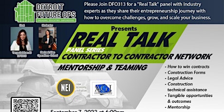 DFO313  Detroit Contractors  "Real Talk" series - MENTORSHIP AND TEAMING primary image