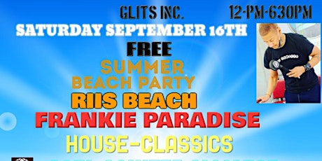GLIT INC. PRESENTS BEACH PARTY AT RIIS BEACH WITH DJ FRANKIE PARADISE  primärbild