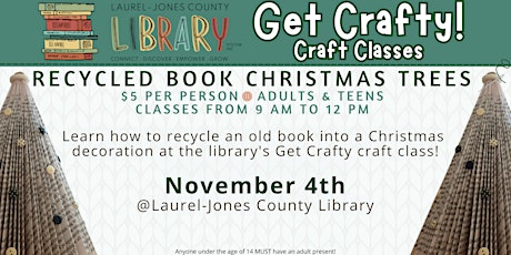 Imagem principal do evento Get Crafty: Recycled Book Christmas Trees
