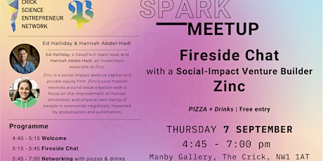 SPARK meet-up - Fireside chat with social impact venture builder Zinc primary image