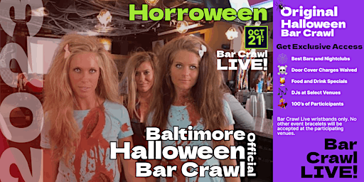 Primaire afbeelding van Baltimore Official Halloween Bar Crawl By BarCrawl LIVE
