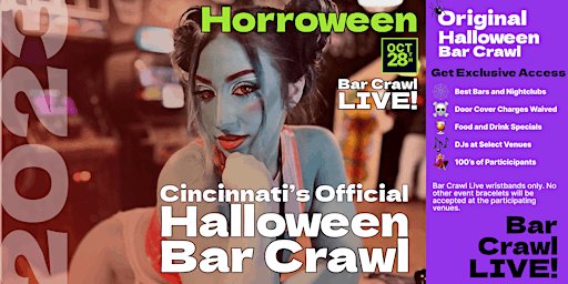 Hauptbild für Official Halloween Bar Crawl Cincinnati, OH By BarCrawl Live Eventbrite