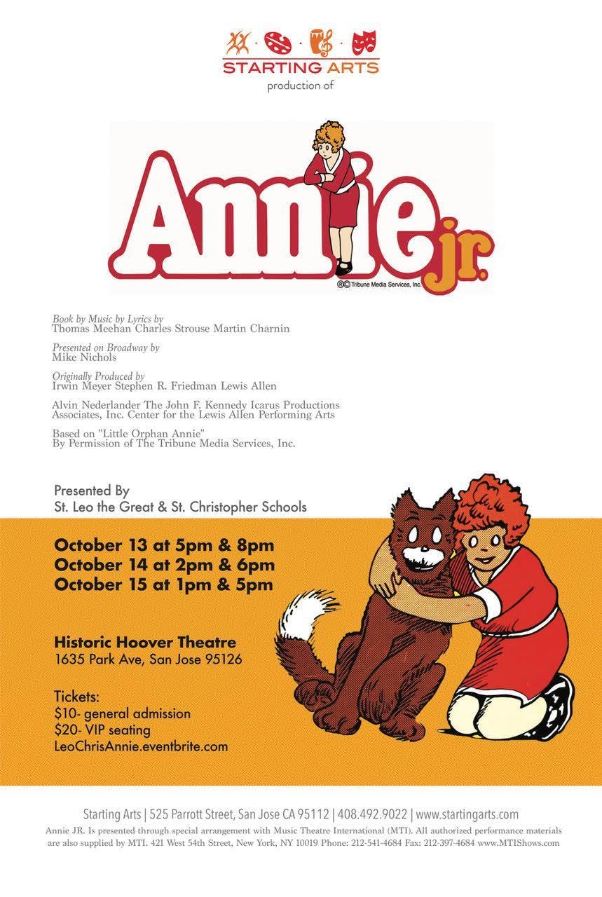 Starting Arts' production of Annie Jr presented by Carlton