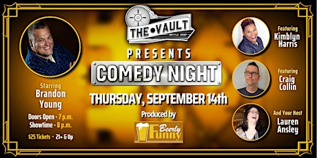 Imagem principal do evento The Vault Bottle Shop Comedy Night - A Beerly Funny Production