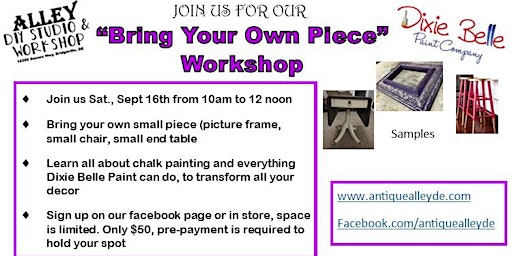 DIY - DIXIE BELLE PAINT "BRING YOUR OWN PIECE" WORKSHOP primary image