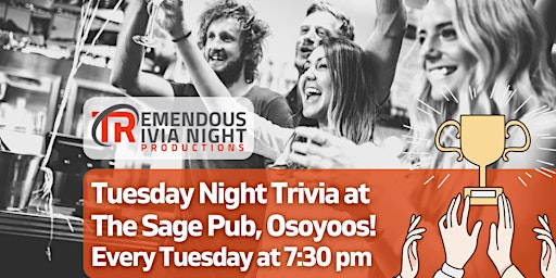 Imagem principal do evento Osoyoos The Sage Pub Tuesday Night Trivia!