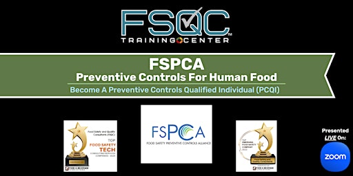 Primaire afbeelding van FSPCA Preventive Controls for Human Food Course - LIVE Online/Virtual