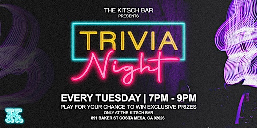 Imagem principal do evento Trivia Night Tuesdays @ Kitch Bar