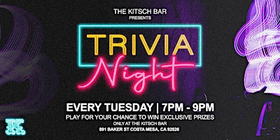 Immagine principale di Trivia Night Tuesdays @ Kitch Bar 