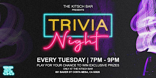 Immagine principale di Trivia Night Tuesdays @ Kitch Bar 