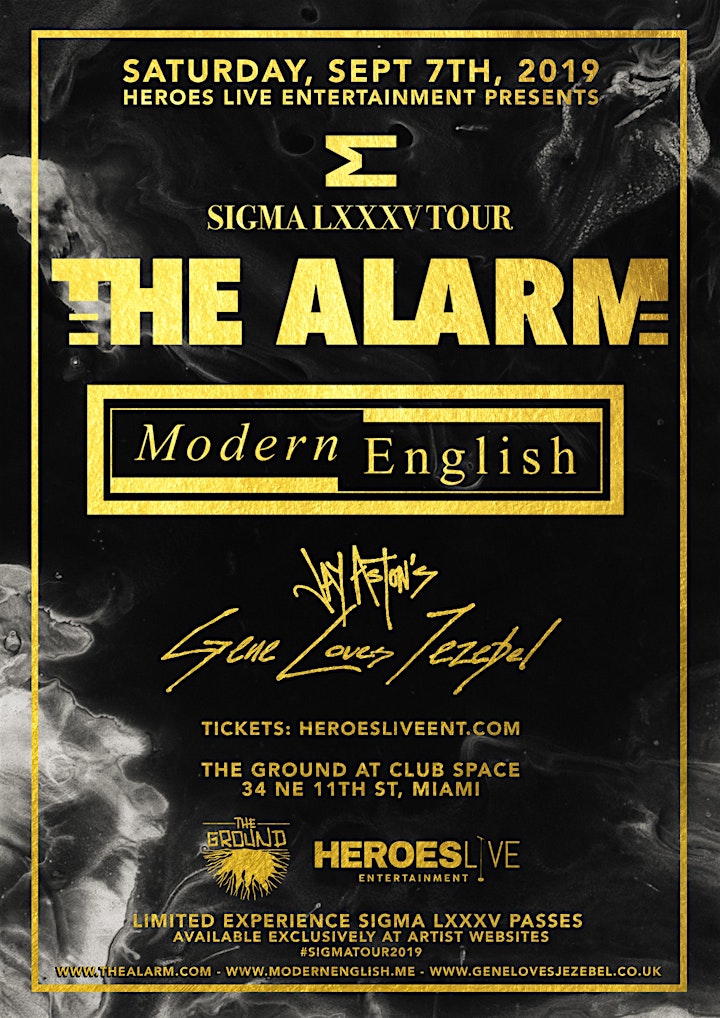 The Alarm, Modern English, Jay Aston's Gene Loves Jezebel: SIGMA LXXXV Tour image