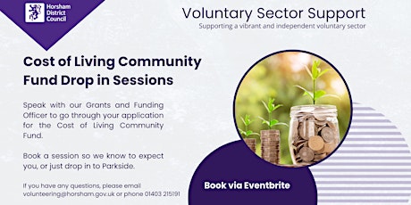 Cost of Living Community Fund - Drop in Session primary image