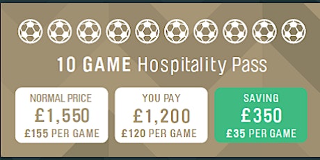 10 Game Pass - Match Day Hospitality 2019/20 Season primary image
