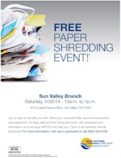 Free Paper Shredding Event at Water and Power Community Credit Union primary image