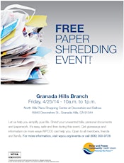 Free Paper Shredding Event at Water and Power Community Credit Union primary image