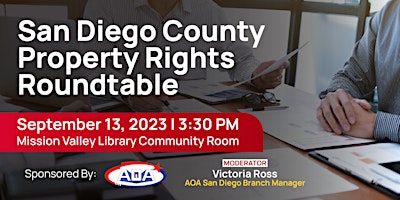 Primaire afbeelding van San Diego County Property Rights Roundtable - Working Session