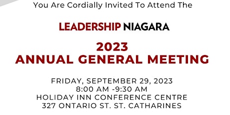 Leadership Niagara - Annual General Meeting primary image