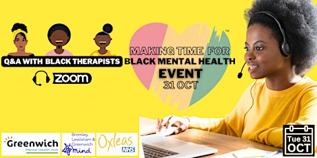 Q&A Black Therapists | Making Time For Black Mental Health Virtual Event primary image