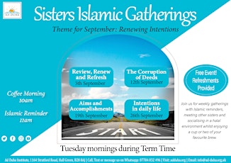 Sisters Islamic Gatherings - Renewing Intentions primary image