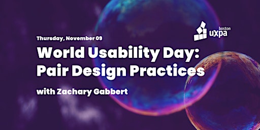 World Usability Day: Pair Design Practices primary image