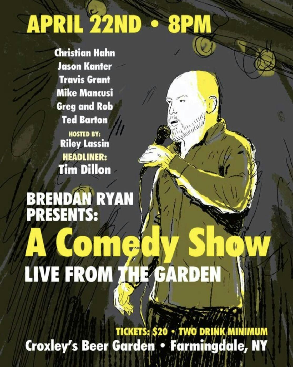 Brendan Ryan presents a comedy show! Live from the garden