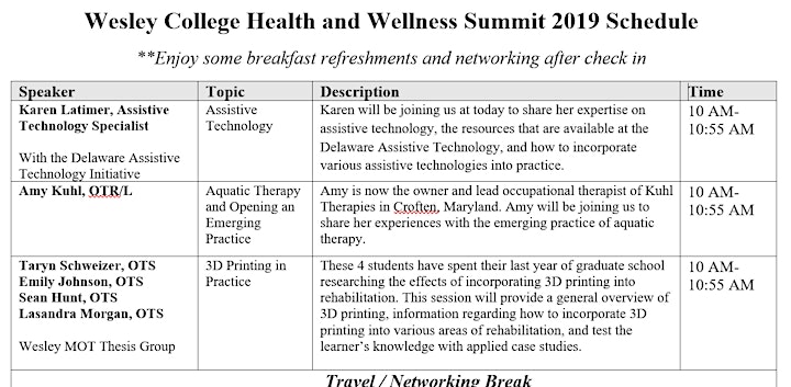 
		Wesley College 4th Annual Health and Wellness Summit image
