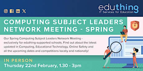 Computing Subject Leaders Network Meeting - Spring primary image