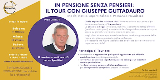 MILANO -  In Pensione senza Pensieri TOUR primary image