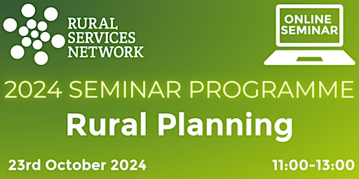 Image principale de RSN Seminar: Rural Planning