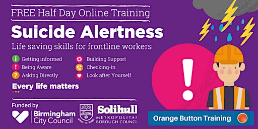 Image principale de Suicide Alertness  Orange Button Training (Birmingham & Solihull)