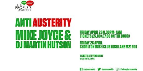 Hauptbild für Anti Austerity DJ Night with Mike Joyce 