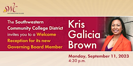 Welcome Reception for new Governing Board Member, Kris Galicia Brown primary image