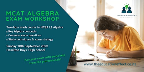 NCEA Level 1 MCAT Algebra Exam Workshop (Late Afternoon session) primary image